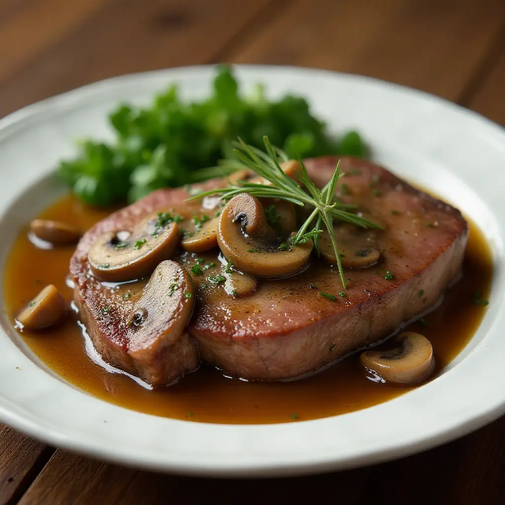 Flank Steak with Mushroom Sauce