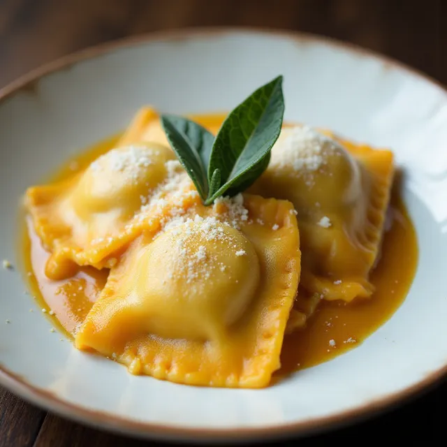 Butternut Squash Ravioli with Brown Butter Sauce