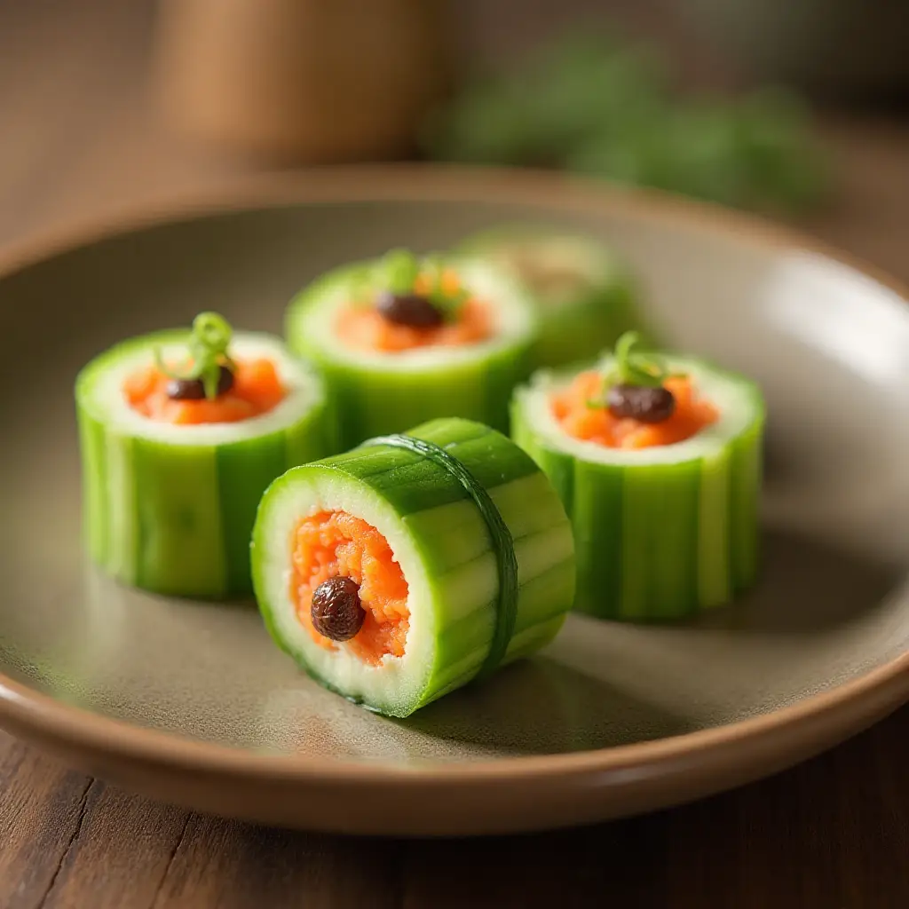 Mini Cucumber Sushi Rolls