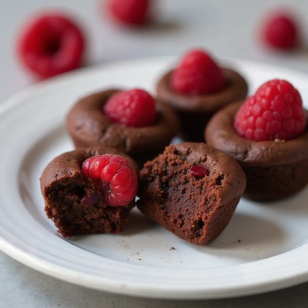 Air Fryer Raspberry Brownie Bites