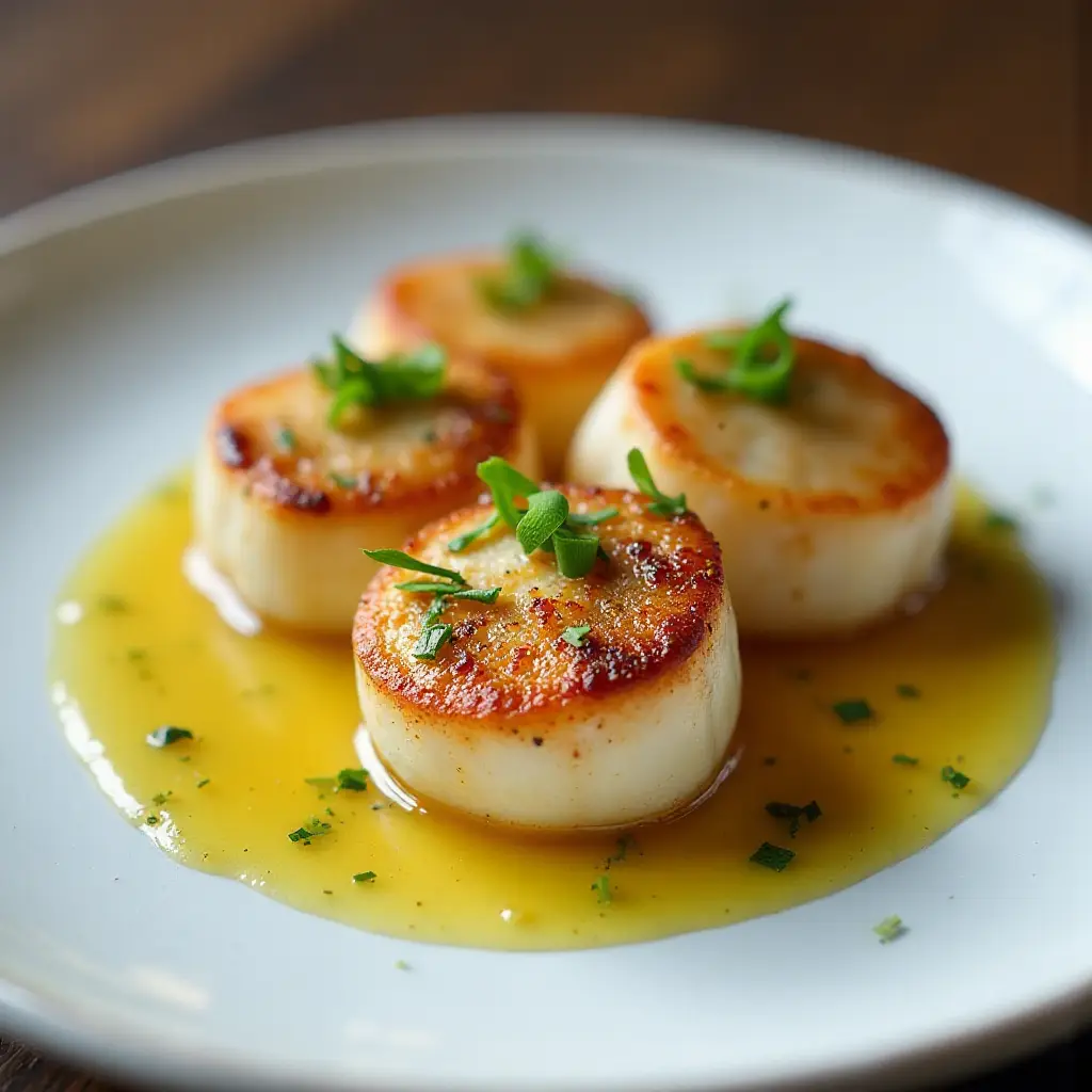 Sous Vide Scallops with Garlic and Lemon Butter
