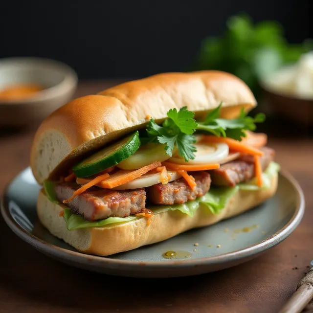 Roasted Pork Bánh Mì (Vietnamese Sandwich)