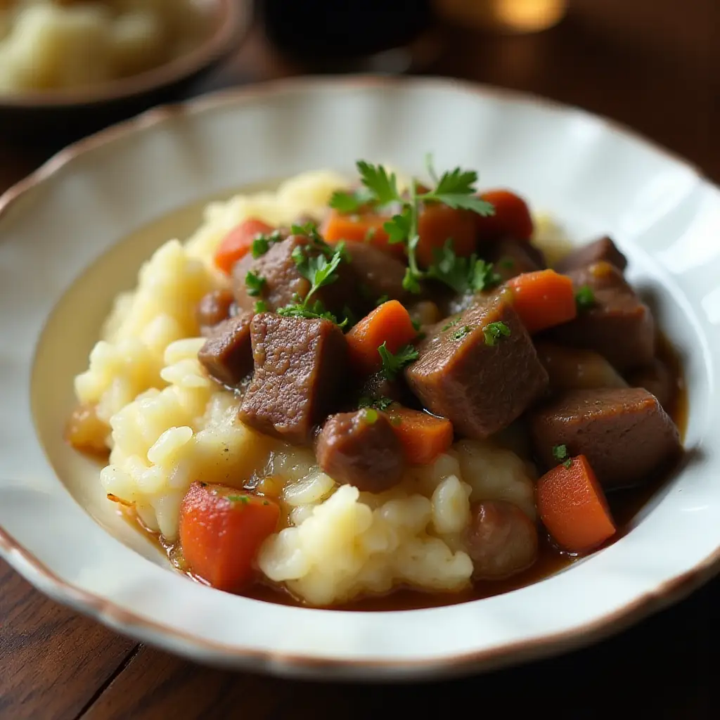 Beer-Braised Irish Stew and Colcannon