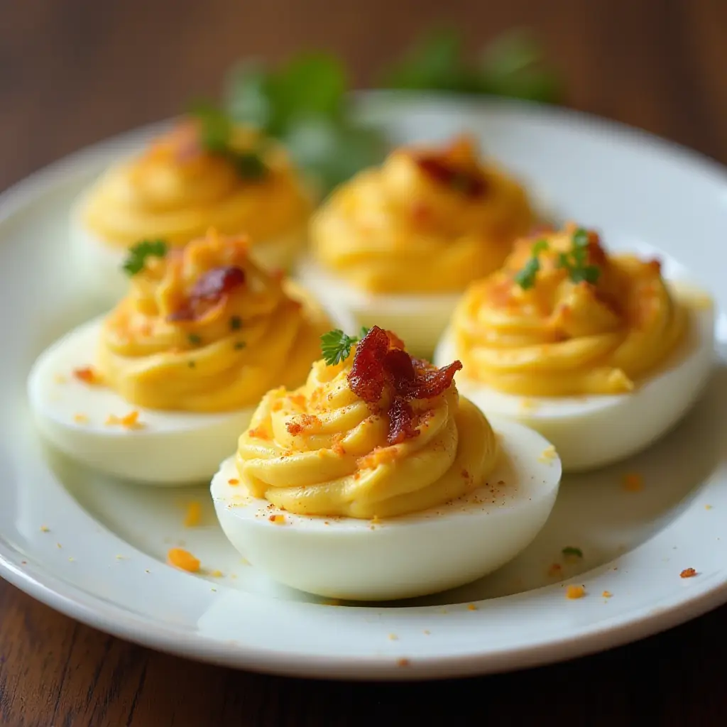Bacon Cheddar Deviled Eggs