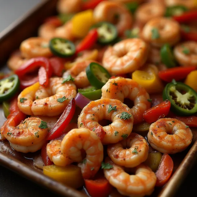 Sheet Pan Shrimp Fajitas
