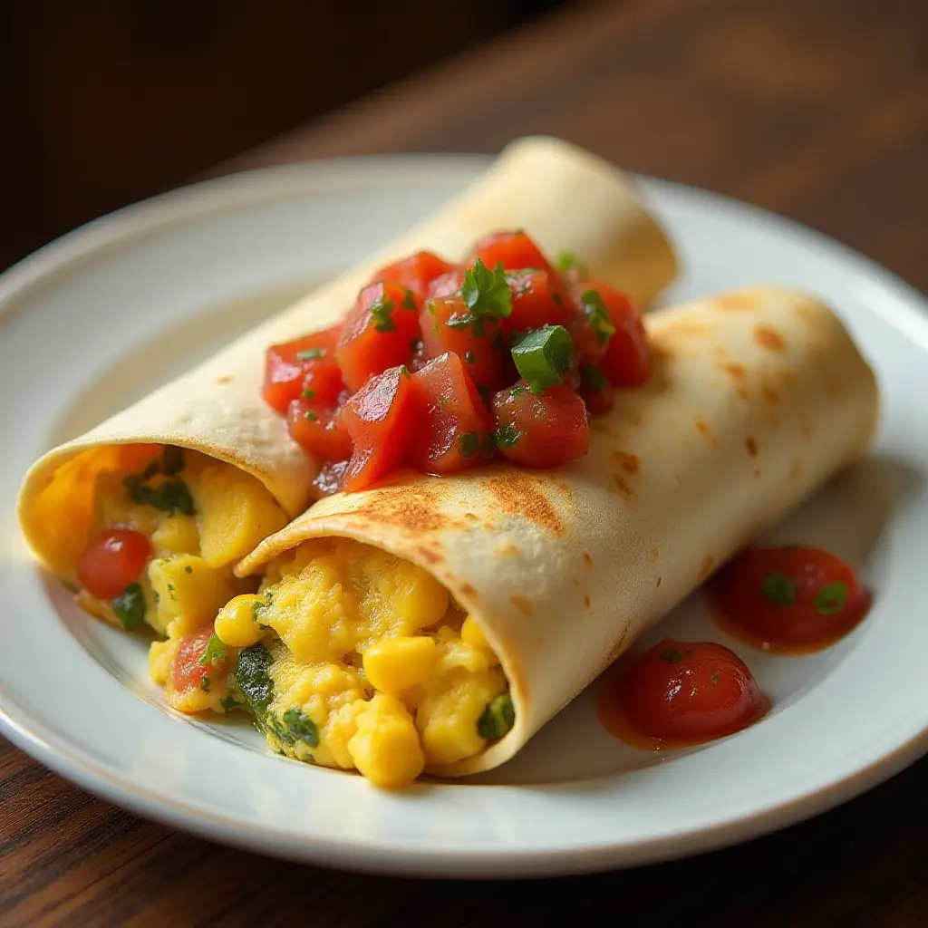 Breakfast Burrito with Salsa