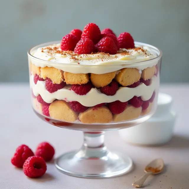 Raspberry Tiramisu Trifle