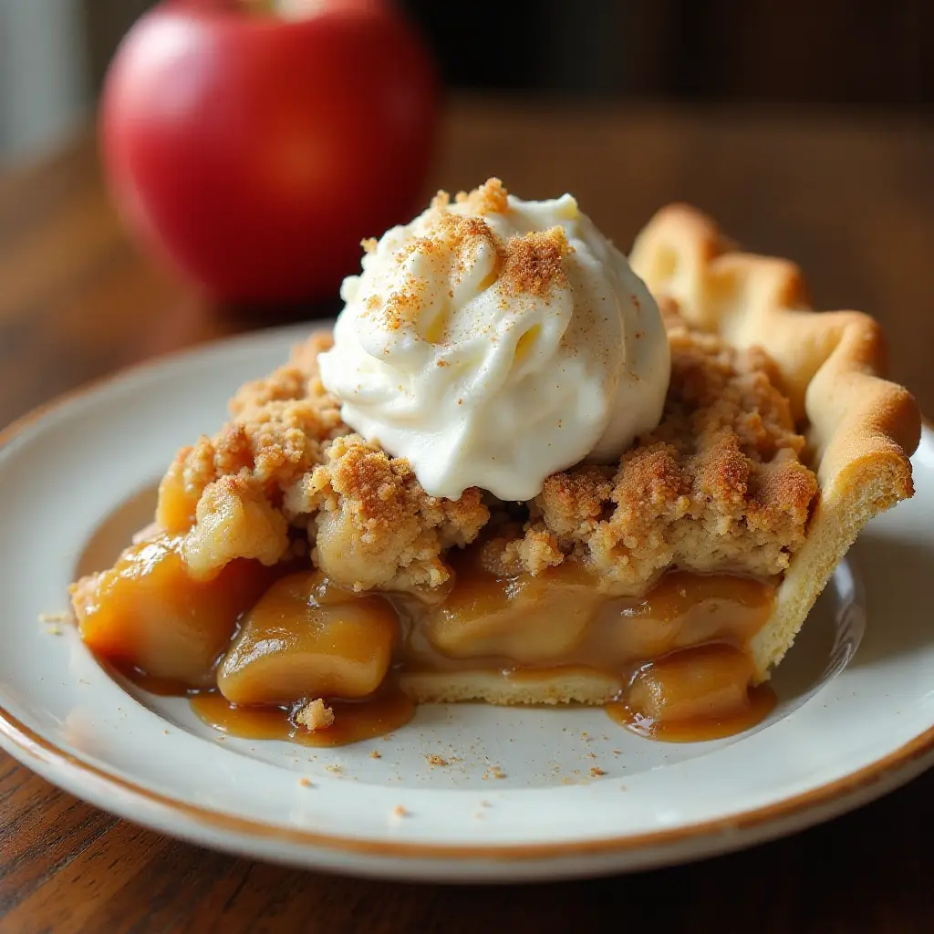 Caramel Apple Crumble Pie
