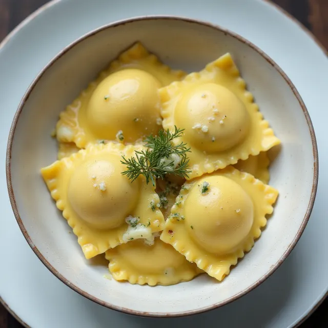 Homemade Pear and Gorgonzola Ravioli