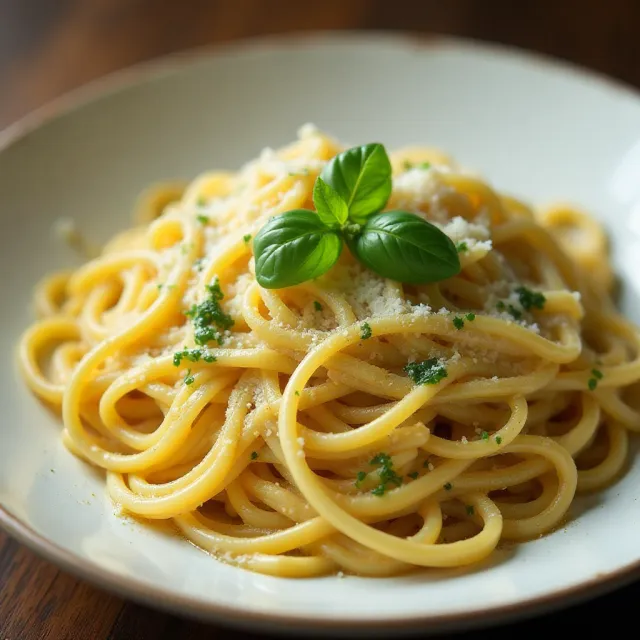 Spaghetti with Garlic and Basil