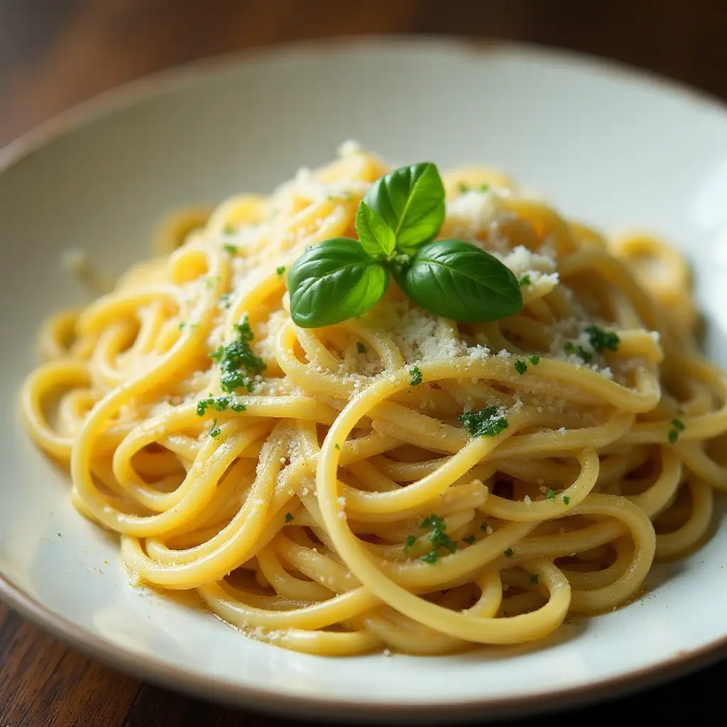 Spaghetti with Garlic and Basil