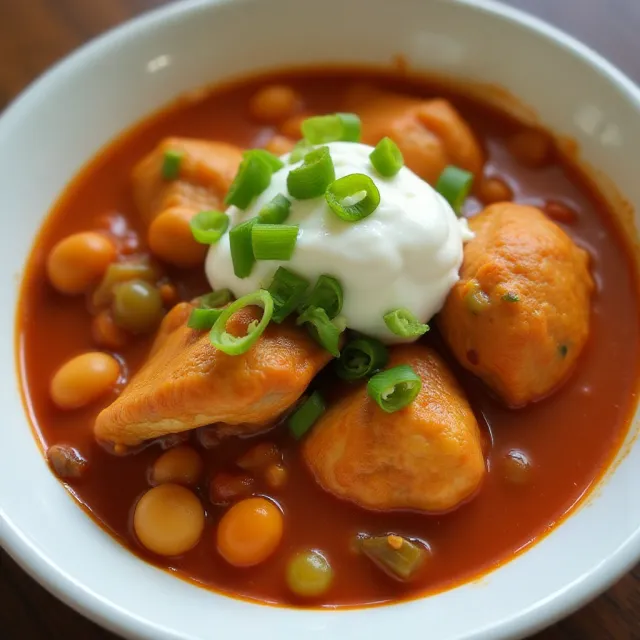 Crockpot Buffalo Chicken Chili