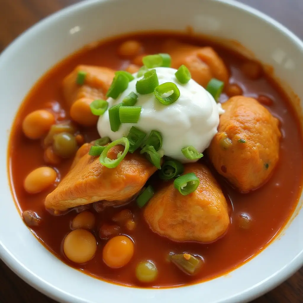 Crockpot Buffalo Chicken Chili