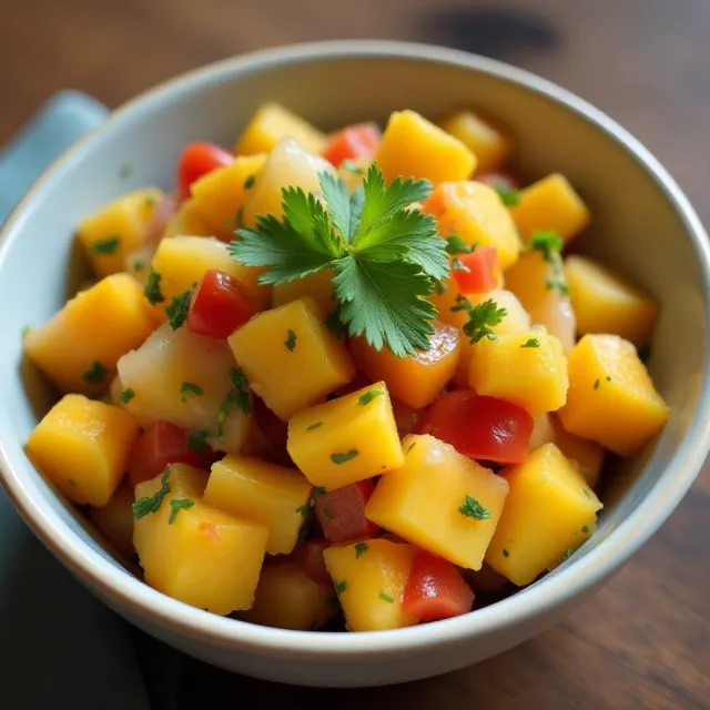 Mango, Peach, and Pineapple Salsa