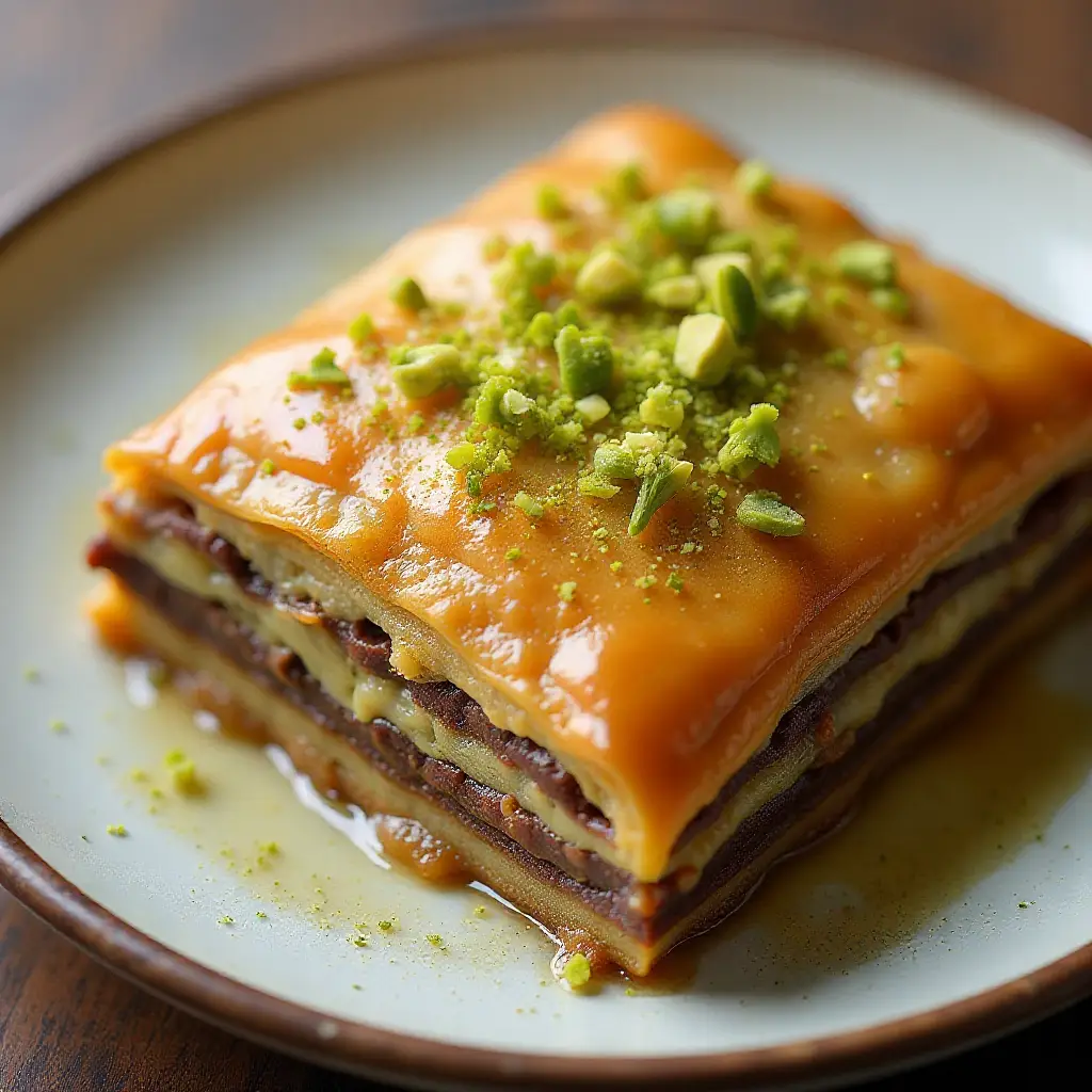 Pistachio Chocolate Baklava