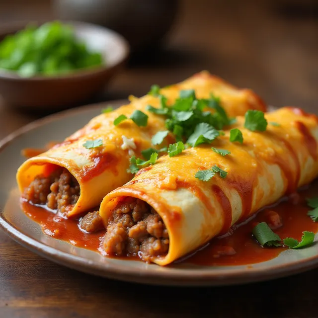Beef Enchiladas with Flour Tortillas