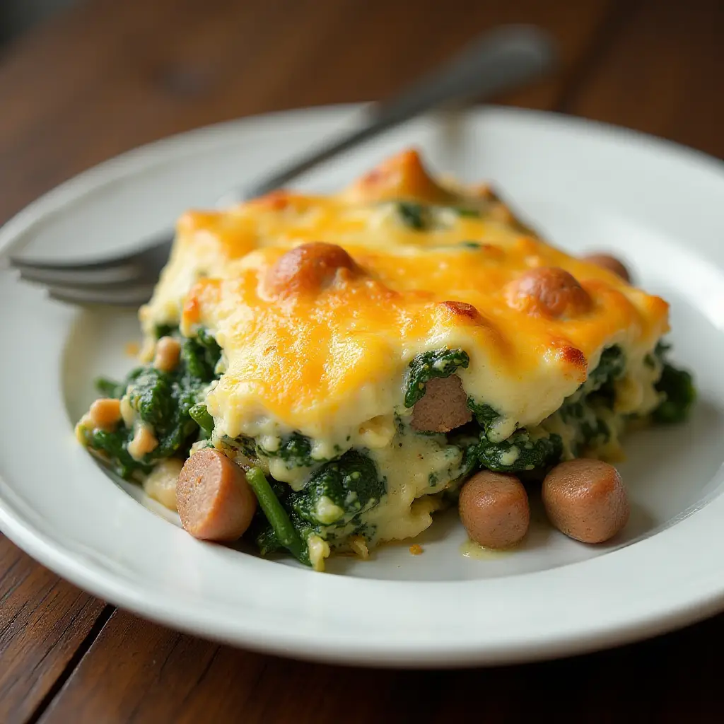 Spinach, Sausage, and Egg Casserole