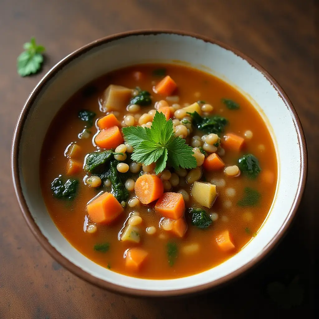 Moroccan Lentil Soup with Veggies