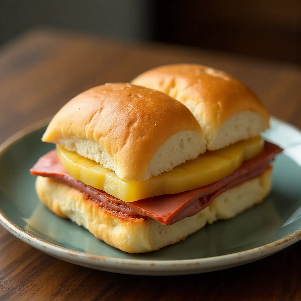 Spicy Teriyaki Spam and Pineapple on a Hawaiian Roll