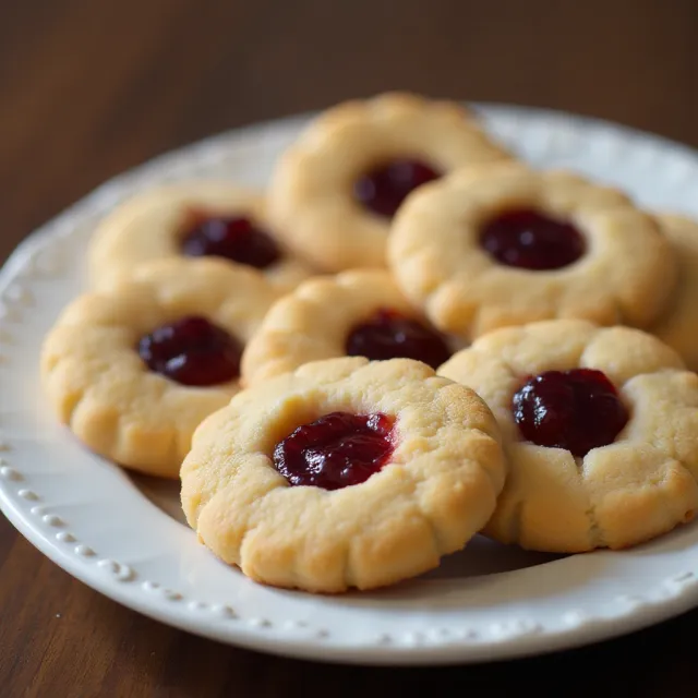 Peanut Butter and Jelly Thumbprint Shortbread Cookies