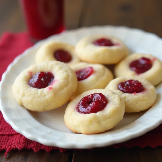 White Chocolate Raspberry Thumbprint Cookies