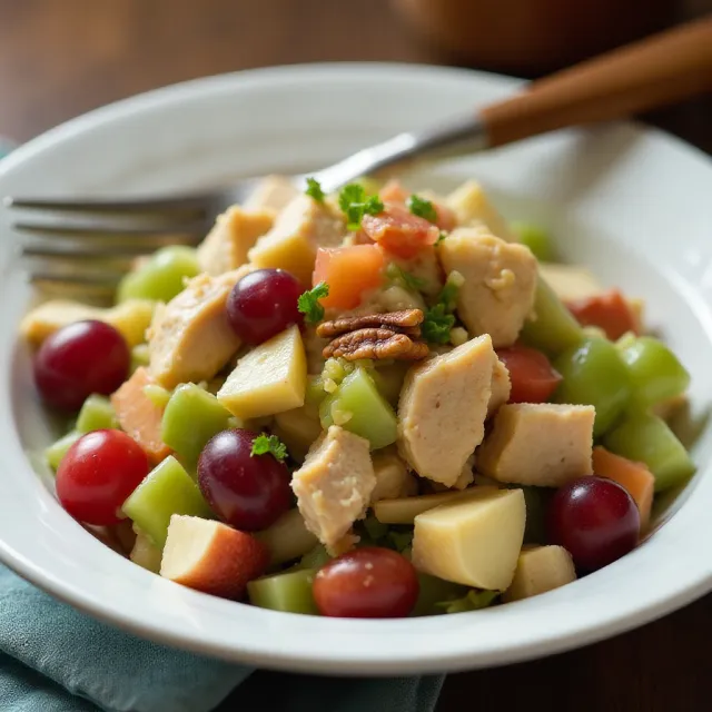 Pecan Chicken Salad with Apples and Grapes