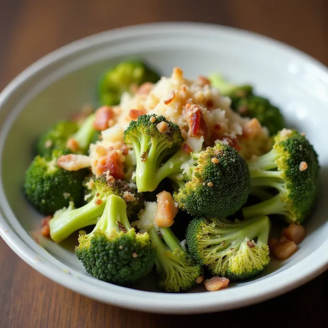 Warm Broccoli Caesar Salad