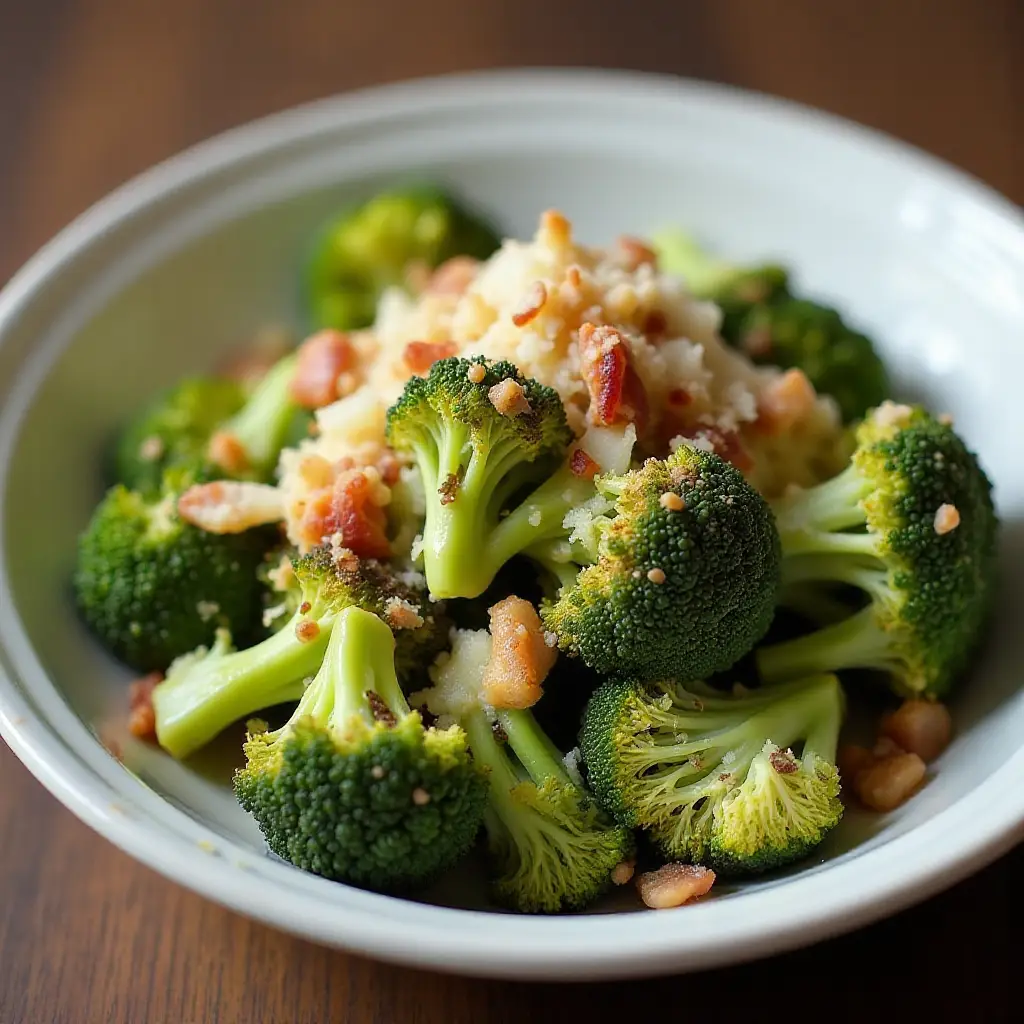 Warm Broccoli Caesar Salad