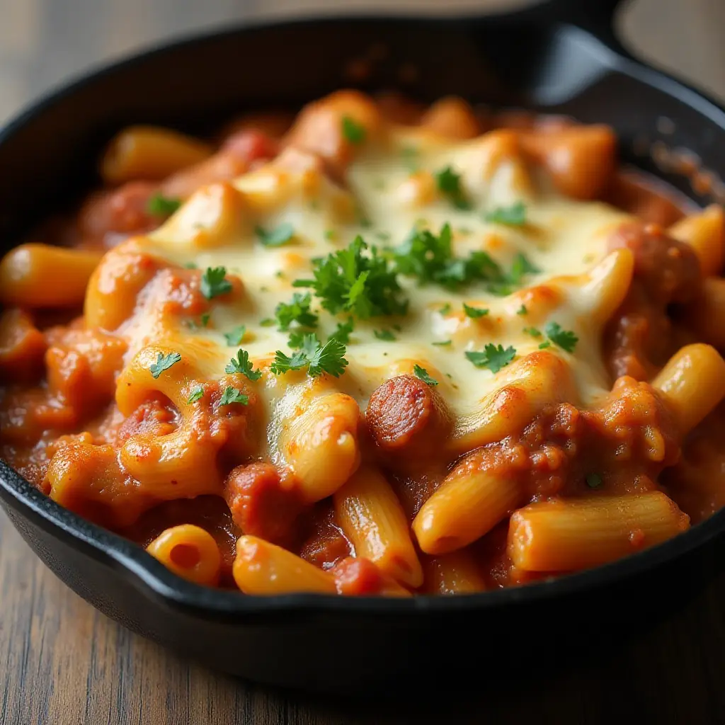 Spicy Sausage Pasta Bake