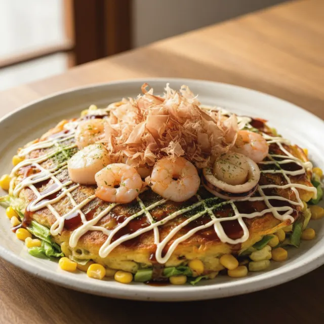 蓬鬆海鮮玉米大阪燒