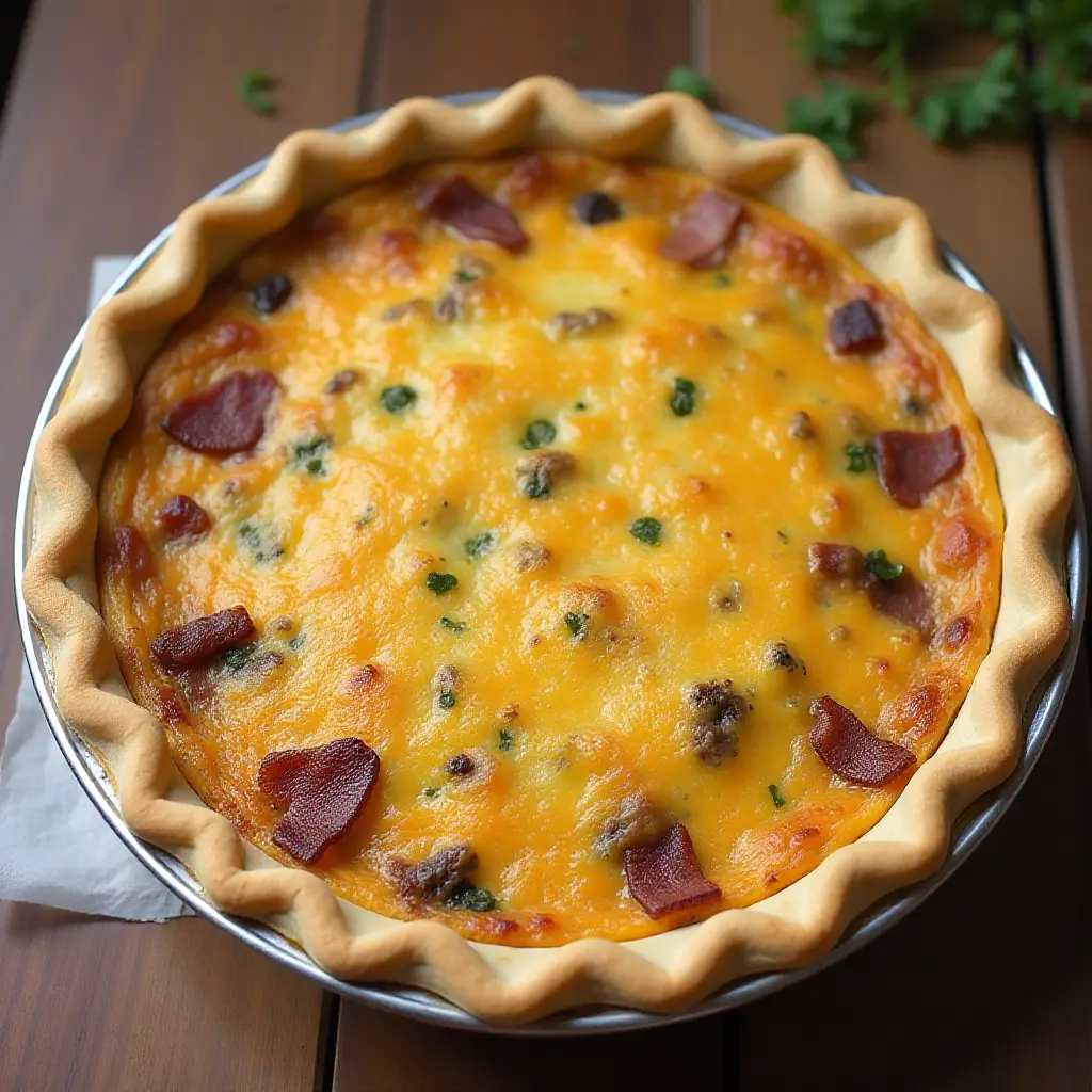 Bacon, Cheese, and Caramelized Onion Quiche