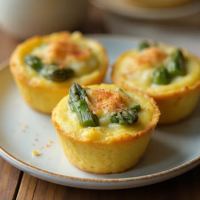 Asparagus and Ham Quiche Bites