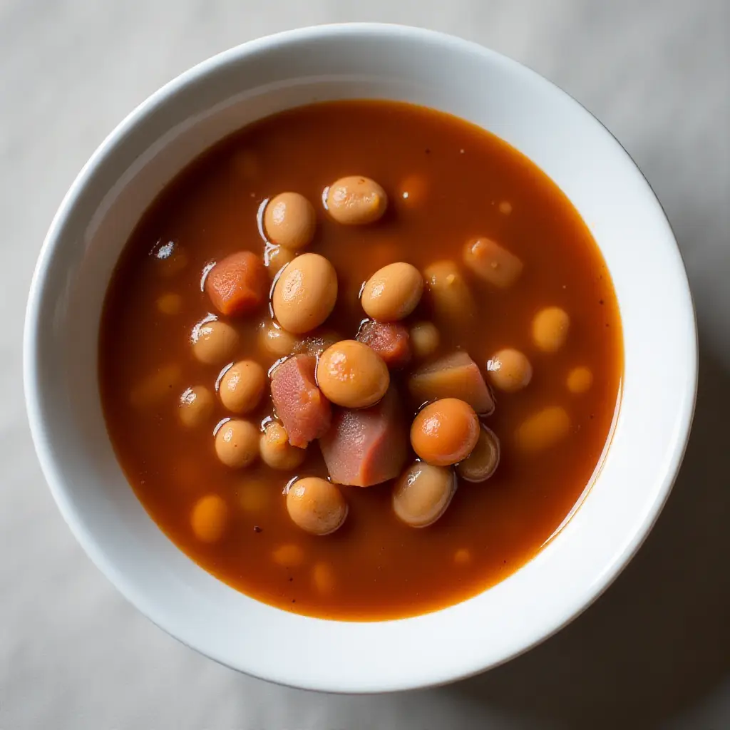 Simple Slow Cooker Pinto Beans and Ham