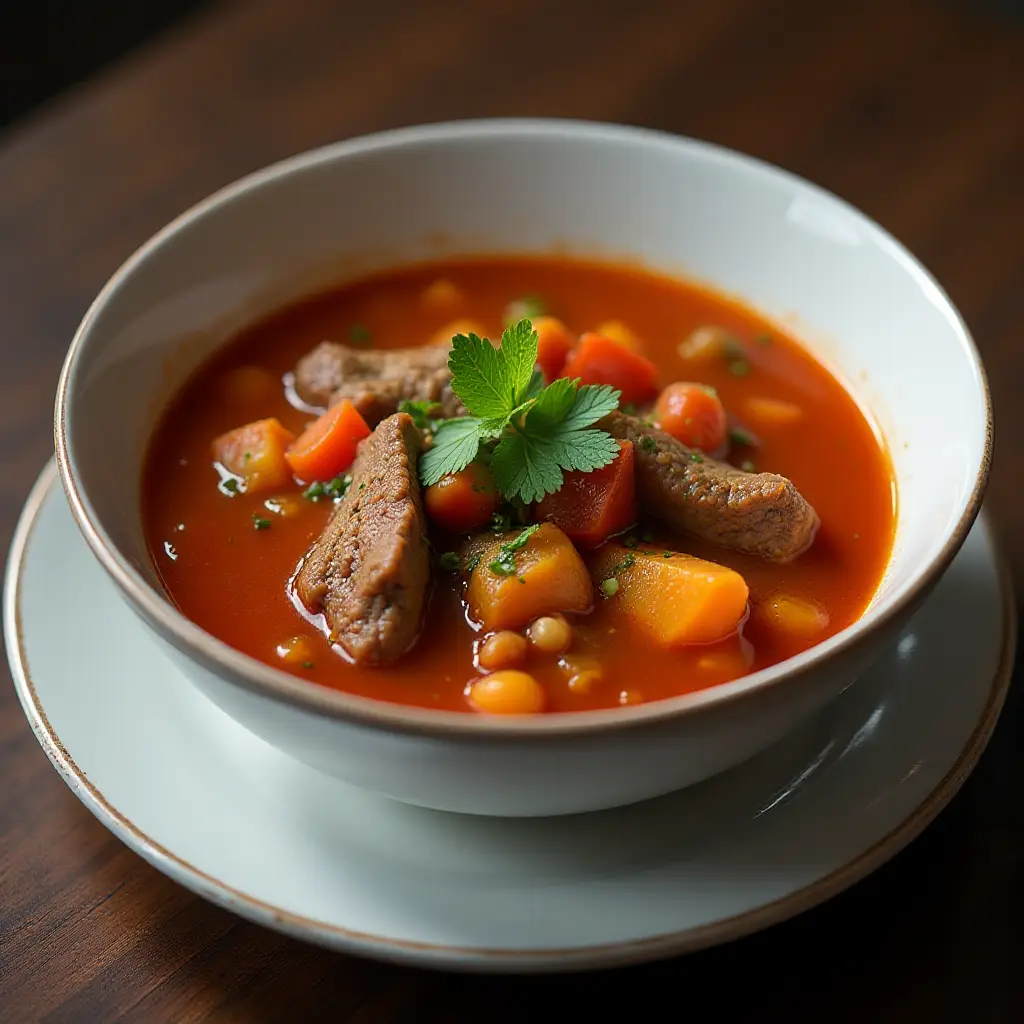 Chorba Hamra bel Frik (Algerian Lamb, Tomato, and Freekeh Soup)