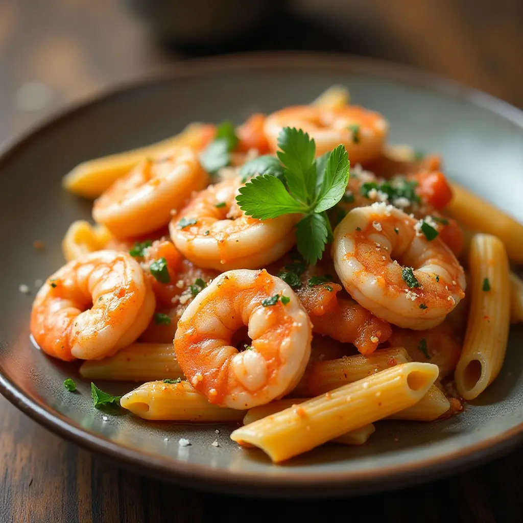 Spicy Shrimp and Tomato Scampi