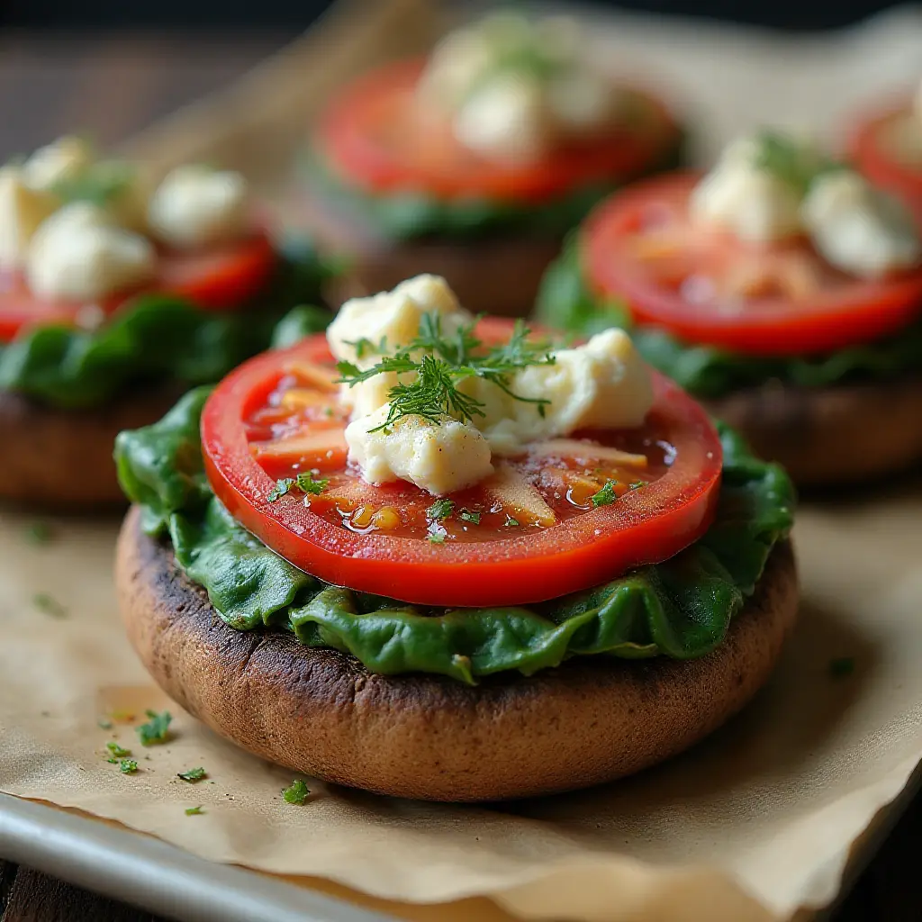 Stuffed Portobello Mushrooms with Spinach and Feta