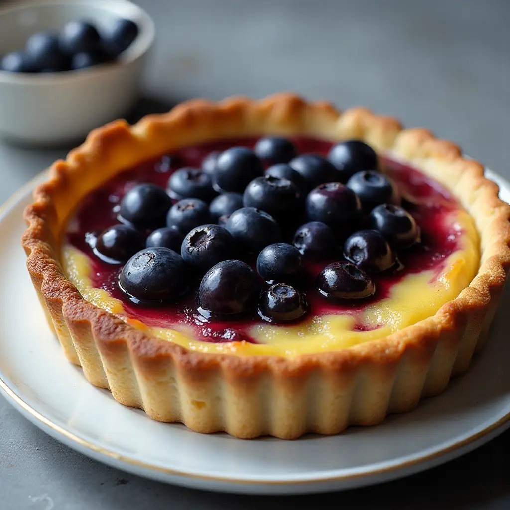 Blueberry and Vanilla Custard Tart