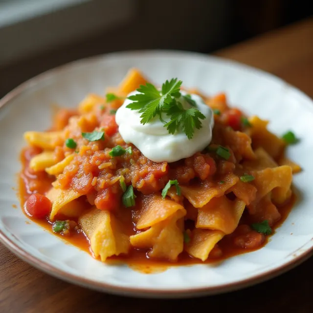 Chilaquiles with Spicy Salsa