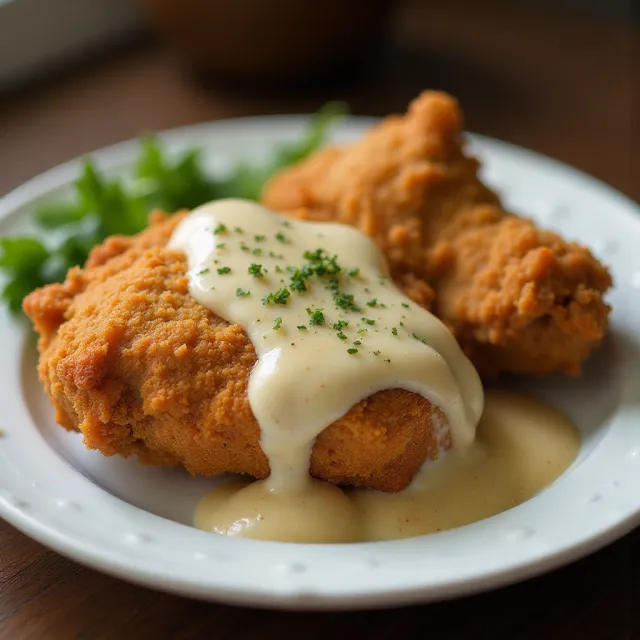 Fried Chicken with Creamy Gravy
