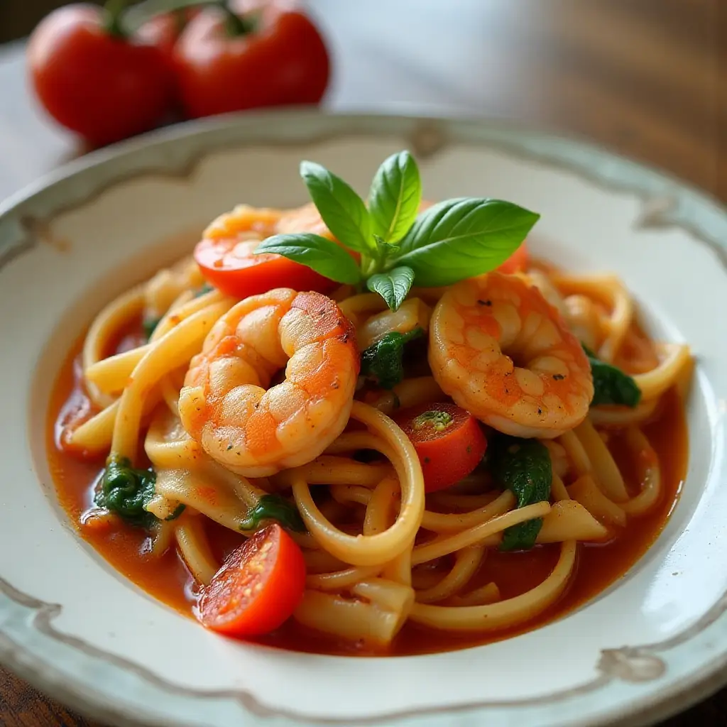 Fresh Tomato Shrimp Pasta
