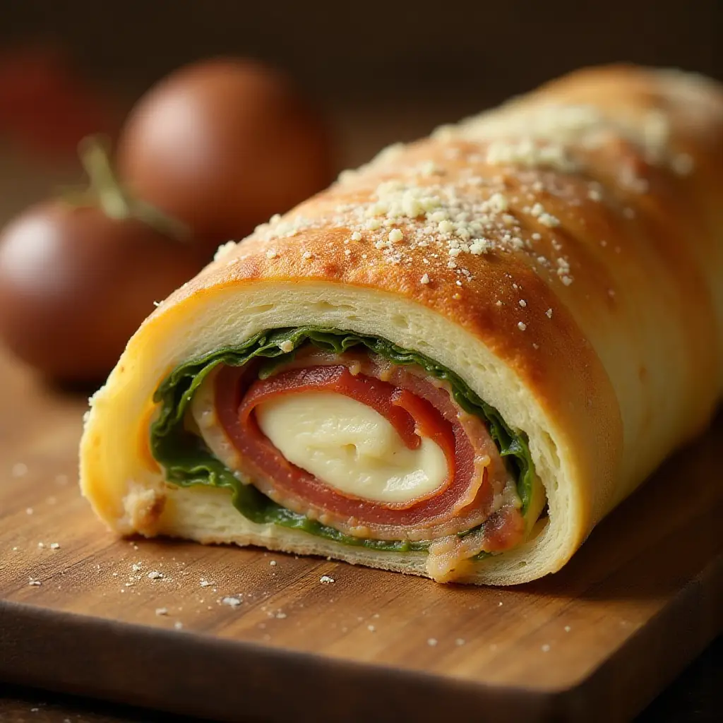 Meat and Veggie Stromboli