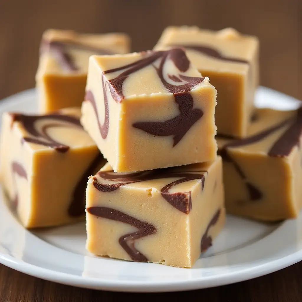 Microwave Peanut Butter Chocolate Swirl Fudge