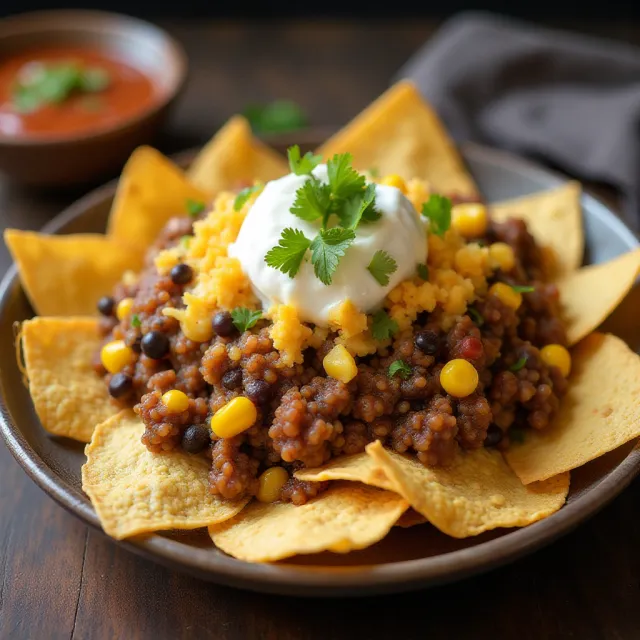 Spicy Lentil Nachos