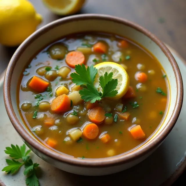 Lebanese Lemon Lentil Soup