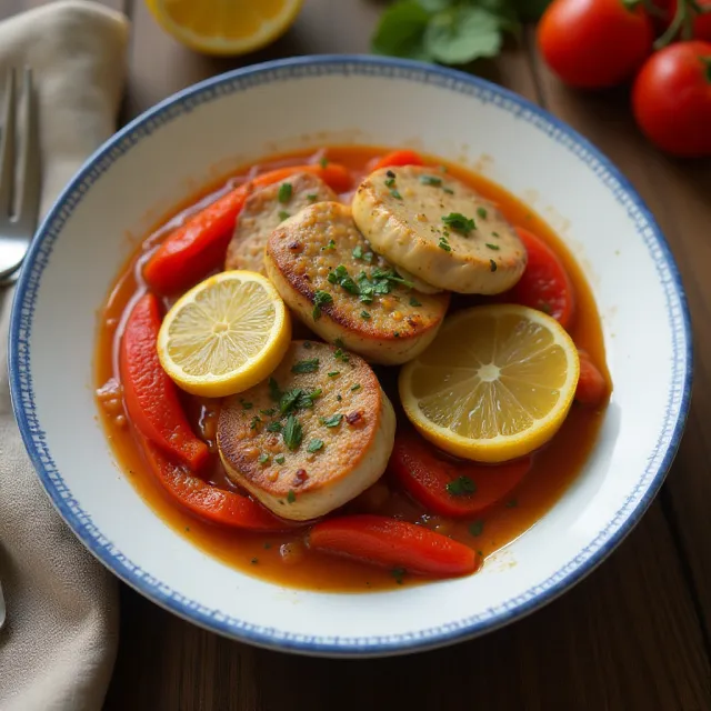 Portuguese Pork with Red Peppers