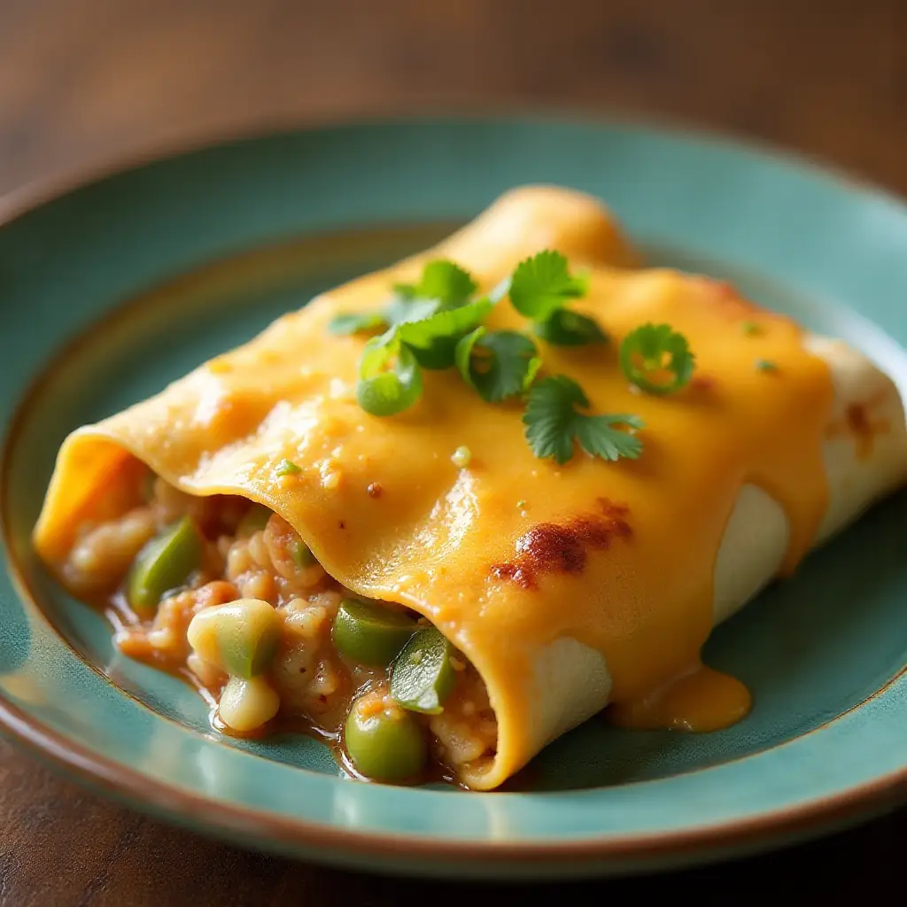 Stove Top Green Chile Chicken Enchiladas