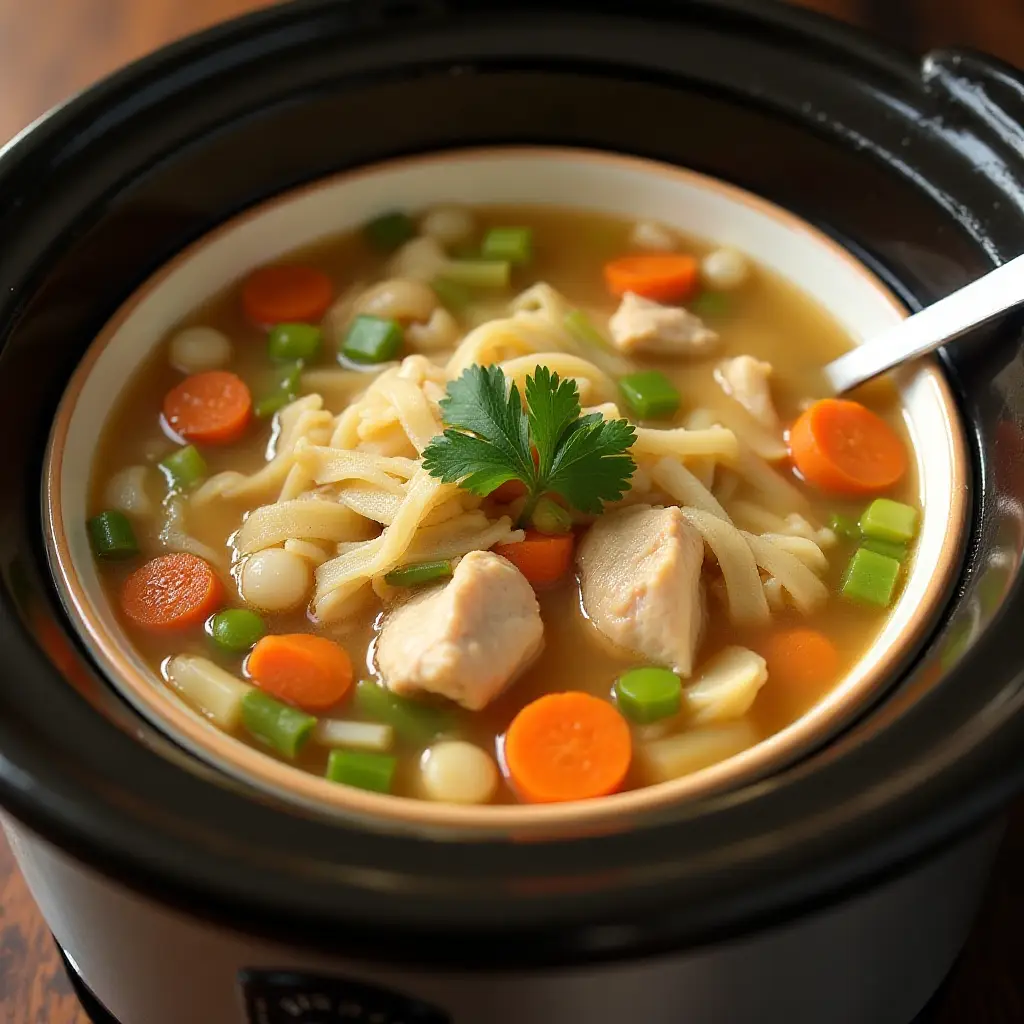 Easy Slow Cooker Chicken Noodle Soup
