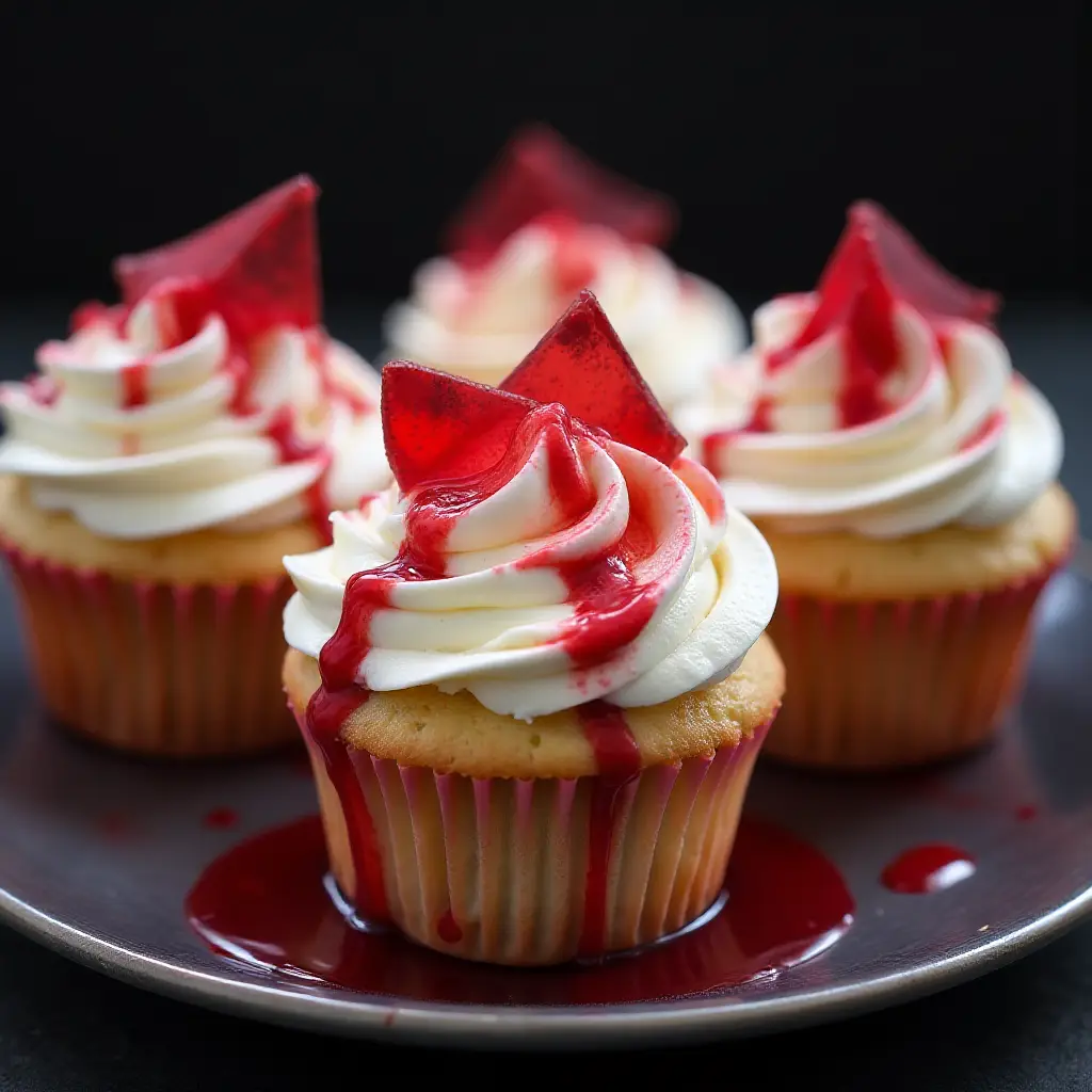 Bloody Broken Glass Cupcakes