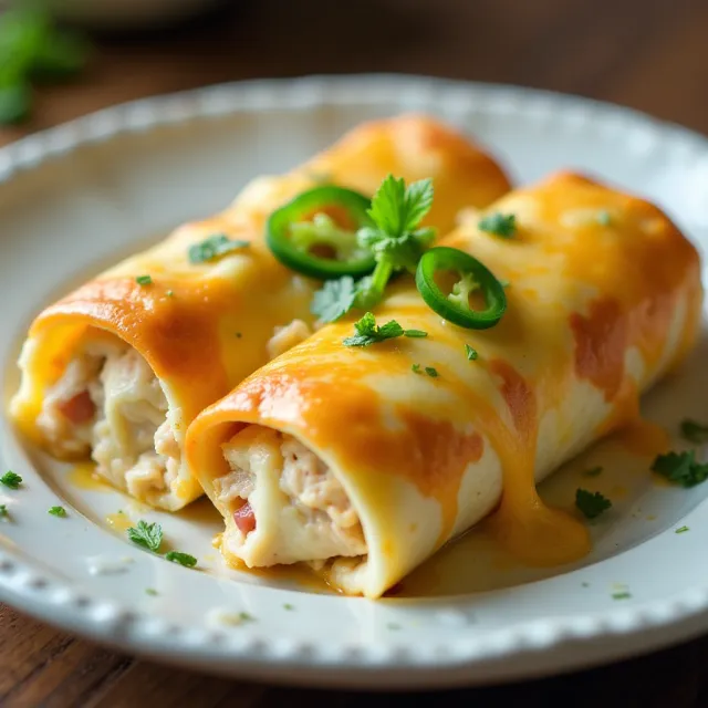 Jalapeño Cream Cheese Chicken Enchiladas