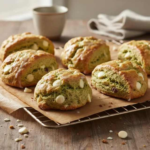 녹차 화이트초코칩 스콘